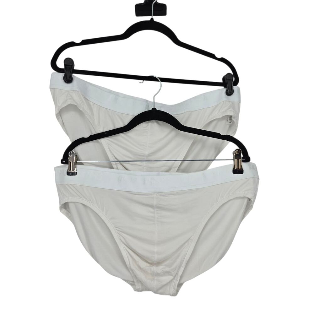NWOT 2 PC Bundle Skims Chalk White Stretch Men’s Brief Underwear Set Size 3X